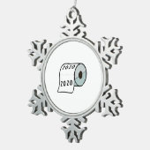 2020 Toilet Paper Pewter-kerstversiering Tin Sneeuwvlok Ornament (Rechts)