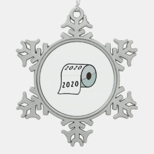 2020 Toilet Paper Pewter-kerstversiering Tin Sneeuwvlok Ornament