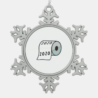 2020 Toilet Paper Pewter-kerstversiering Tin Sneeuwvlok Ornament