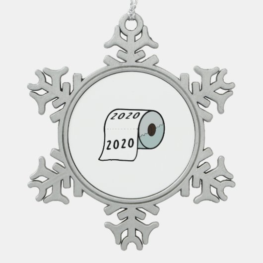 2020 Toilet Paper Pewter-kerstversiering Tin Sneeuwvlok Ornament (Voorkant)