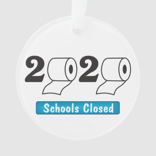 2020 Toilet Paper Schools Einde jaar Ornament (voorkant)