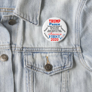 2020 Trump Pence presidentsverkiezing BEWERK Namen Ronde Button 5,7 Cm
