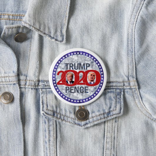 2020 Trump/Pence Ronde Button 7,6 Cm (In situ)