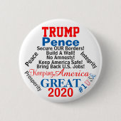 2020 Trump Pence US Verkiezing Ronde Button 5,7 Cm (Voorkant)