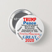 2020 Trump Pence US Verkiezing Ronde Button 5,7 Cm (Voorkant /achterkant)