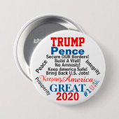 2020 Trump Pence US Verkiezing Ronde Button 7,6 Cm (Voorkant /achterkant)