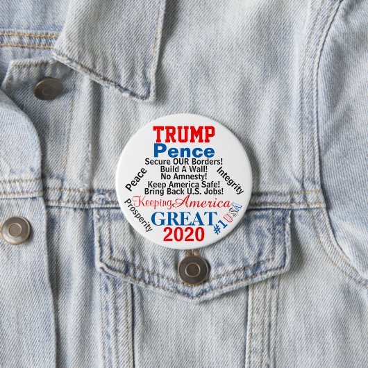 2020 Trump Pence US Verkiezing Ronde Button 7,6 Cm (In situ)