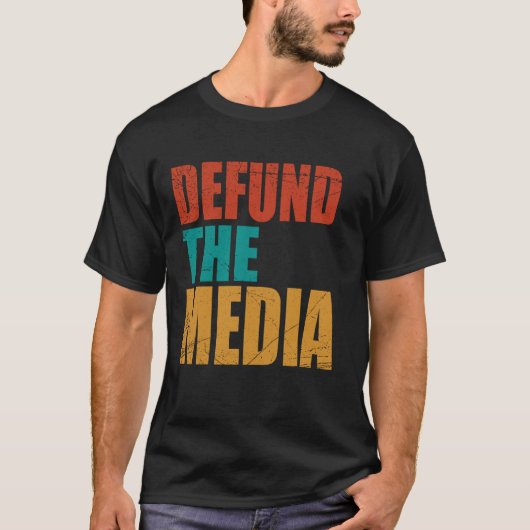 2020 USA Patriotism Defund the Media T-shirt (Voorkant)