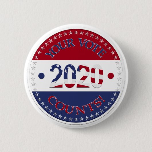 2020 Uw Stem Telt Ronde Button 5,7 Cm (Voorkant)