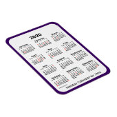 2020 Vakantiekalender door Janz Paarse Magneet (Rechterzijde)