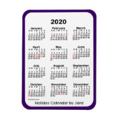 2020 Vakantiekalender door Janz Paarse Magneet (Verticaal)