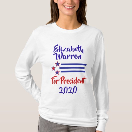 2020 Verkiezing Elizabeth Warren Ondersteuning T-shirt (Voorkant)