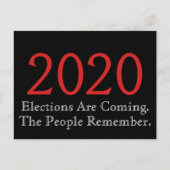2020 Verkiezingen komen bij de mensen thuis Briefkaart (Voorkant)