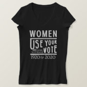 2020 Verkiezingsvrouwen Stemrecht Jubileum V-hals T-shirt (Design voorkant)