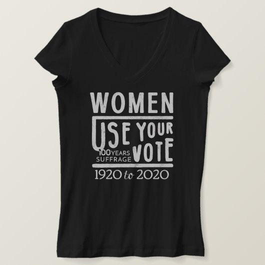 2020 Verkiezingsvrouwen Stemrecht Jubileum V-hals T-shirt (Design voorkant)