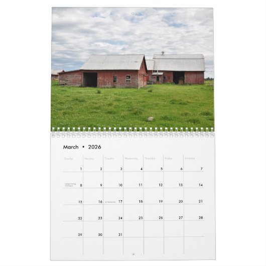 2020 Vermont Barns - Agenda Kalender (Mar 2026)