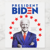 2020 Vier President Joe Biden verkiezingswinst Wijn Etiket (Enkel label)