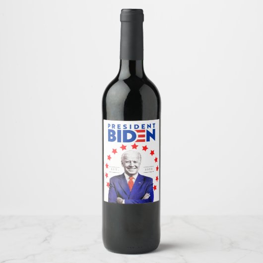 2020 Vier President Joe Biden verkiezingswinst Wijn Etiket (Voorkant)
