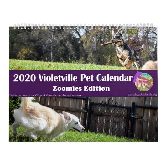 2020 Violetville Pet Calendar ~ Zoomies Edition Kalender (Hoes)