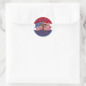 2020 voor God en Land Cross en American Flag Ronde Sticker (Tas)