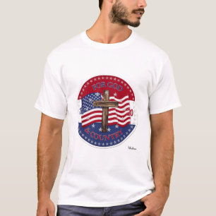 2020 Voor God en Land Kruis En Amerikaanse Vlag T-shirt