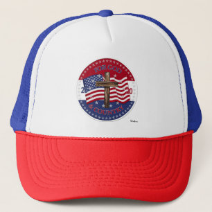2020 Voor God en Land Kruis En Amerikaanse Vlag Trucker Pet