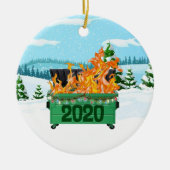 2020 vuilcontainer kerst keramische kerstbal keramisch ornament (Voorkant)