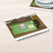 2020 vuilnisjaar één voor dumpster kartonnen onderzetters (Gebogen)