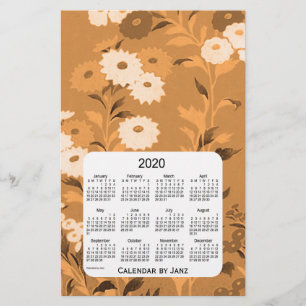 2020 Wall Flower Sinaasappel Kalender van Janz Briefpapier