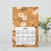 2020 Wall Flower Sinaasappel Kalender van Janz Briefpapier (Staand voorkant)