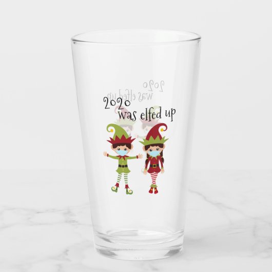 2020 was een grappig kerstfeest glas (Achterkant)