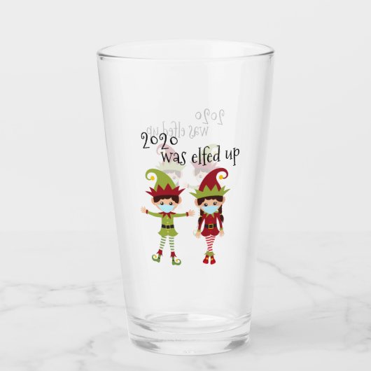 2020 was een grappig kerstfeest glas (Voorkant)