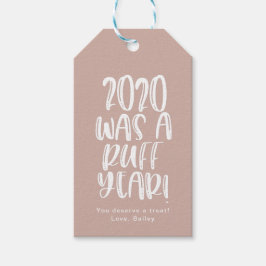 2020 was een Ruff Year kerstcadeau van de hond Cadeaulabel