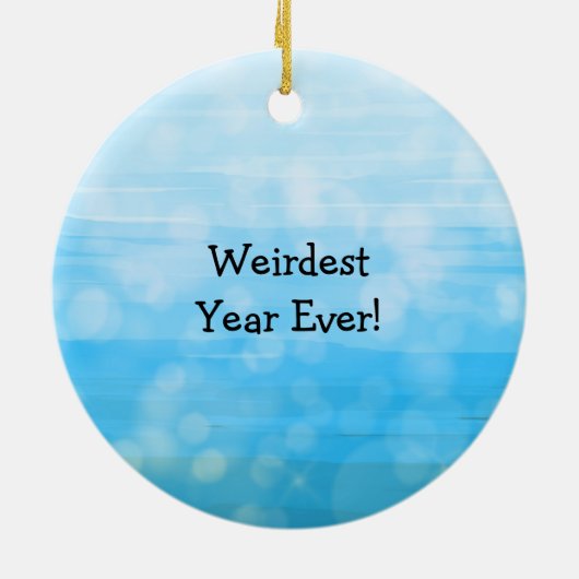 2020 was Elgevoerd, Funny Elf en Santa in Facemask Keramisch Ornament (Achterkant)