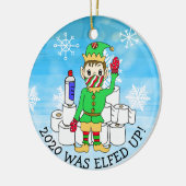 2020 was Elved Up, Funny Elf in Facemask Keramisch Ornament (Links)