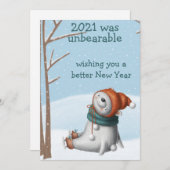 2020 was ondraaglijk Beer van koolpovid Feestdagenkaart (Voorkant / Achterkant)