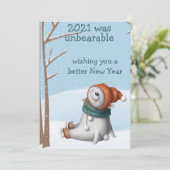 2020 was ondraaglijk Beer van koolpovid Feestdagenkaart (Staand voorkant)