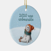 2020 was ondraaglijk polarisblauw Beer Keramisch Ornament (Rechts)