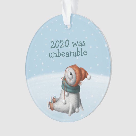 2020 was ondraaglijk polarisblauw Beer Ornament (voorkant)