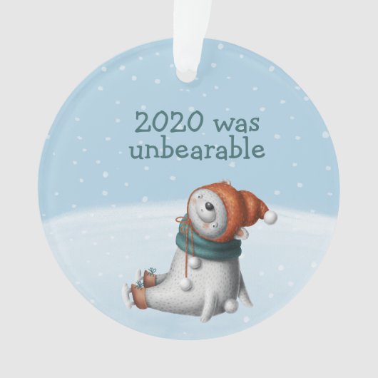 2020 was ondraaglijk polarisblauw Beer Ornament (voorkant)