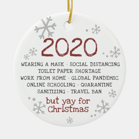 2020 Was Vreselijk Maar Gelukkig Kerstmis Keramisch Ornament (Voorkant)