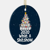 2020 Wat een Shitshow, een wc-papierboom Keramisch Ornament (Rechts)