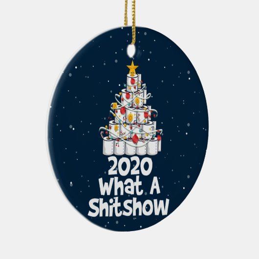 2020 Wat een Shitshow, een wc-papierboom Keramisch Ornament (Rechts)