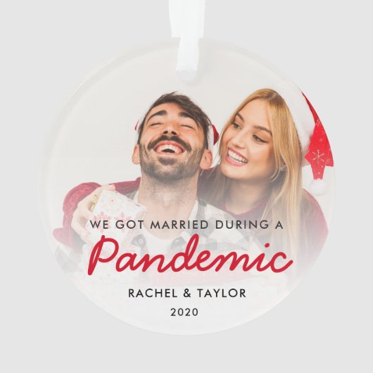 2020 We Got Married Tijdens Een Pandemie Foto Ornament (achterkant)