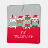 2020 werd opgefokt door grappige COVID-maskers Keramisch Ornament (Links)