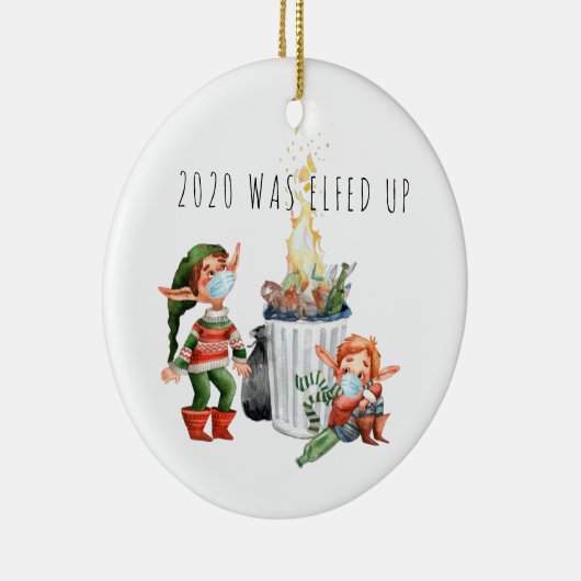 2020 werd opgehaald | Funny 2020 Dumpster Fire Keramisch Ornament (Rechts)