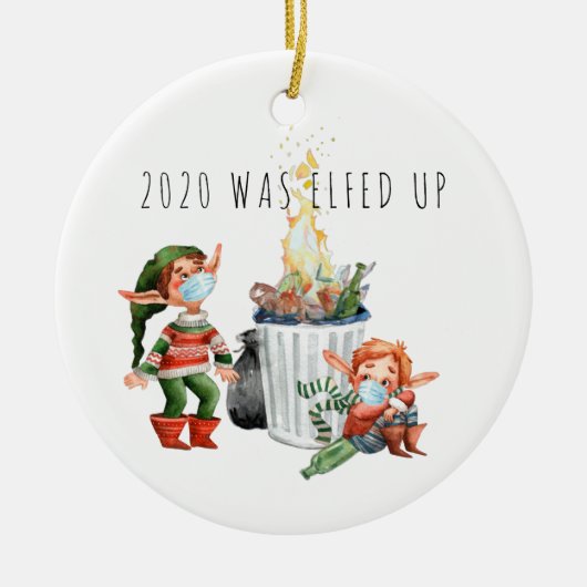 2020 werd opgehaald | Funny 2020 Dumpster Fire Keramisch Ornament (Voorkant)