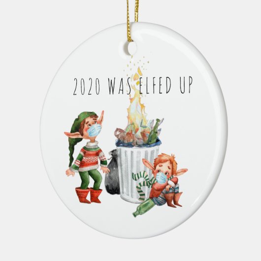 2020 werd opgehaald | Funny 2020 Dumpster Fire Keramisch Ornament (Links)