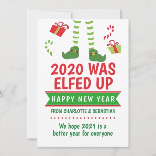 2020 werd opgeknapt in het gelukkige nieuwjaar feestdagenkaart (Voorkant)