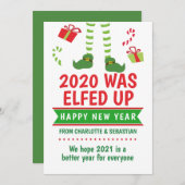 2020 werd opgeknapt in het gelukkige nieuwjaar feestdagenkaart (Voorkant / Achterkant)